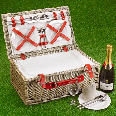 Fitted Picnic Basket, Red Cool Hamper (4-Person 18